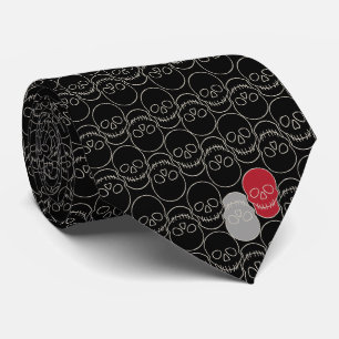 Skulls - Bat Black and Bone White Neck Tie