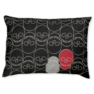 Skulls - Bat Black and Bone White Pet Bed