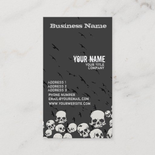Customizable Skulls &amp; Birds Business Card