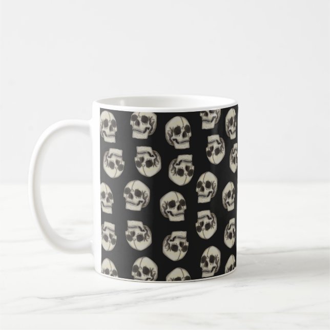 Skulls - Black Coffee Mug (Left)