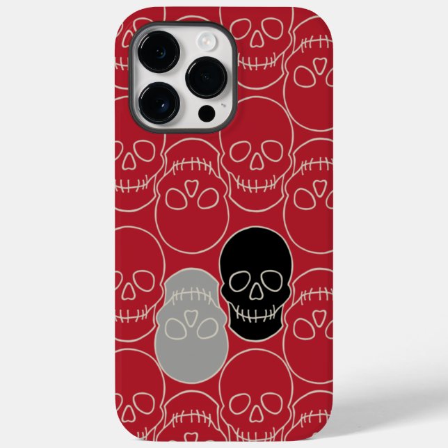  Skulls - Blood Red and Bone White  Case-Mate iPhone Case (Back)