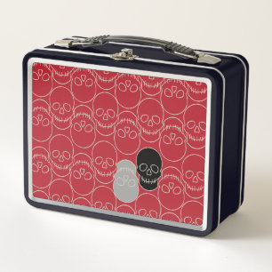 Skulls - Blood Red and Bone White Metal Lunch Box