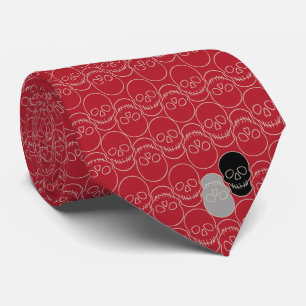 Skulls - Blood Red and Bone White  Neck Tie