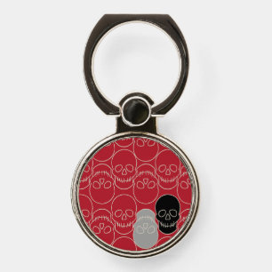  Skulls - Blood Red and Bone White  Phone Ring Stand