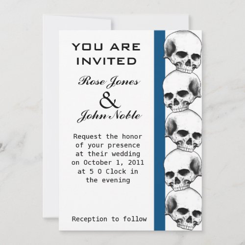 Skulls Blue Wedding Invitation