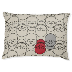 Skulls - Bone White and Bat Black Pet Bed