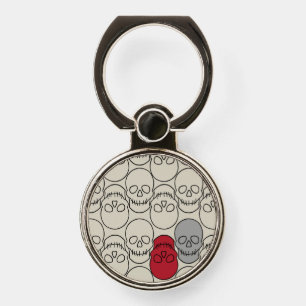 Skulls - Bone White and Bat Black Phone Ring Stand