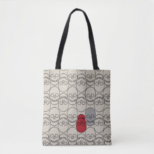 Skulls - Bone White and Bat Black Tote Bag