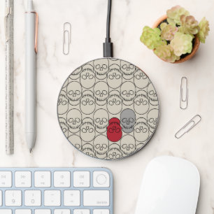 Skulls - Bone White and Bat Black Wireless Charger