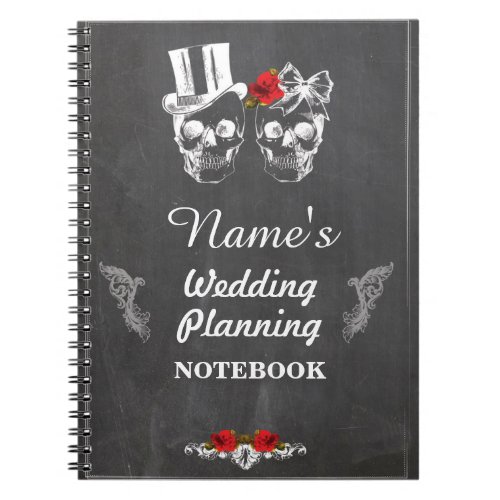 Skulls Chalk Notebook Wedding Planning Note
