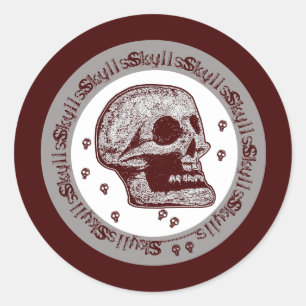 Skulls classic round sticker