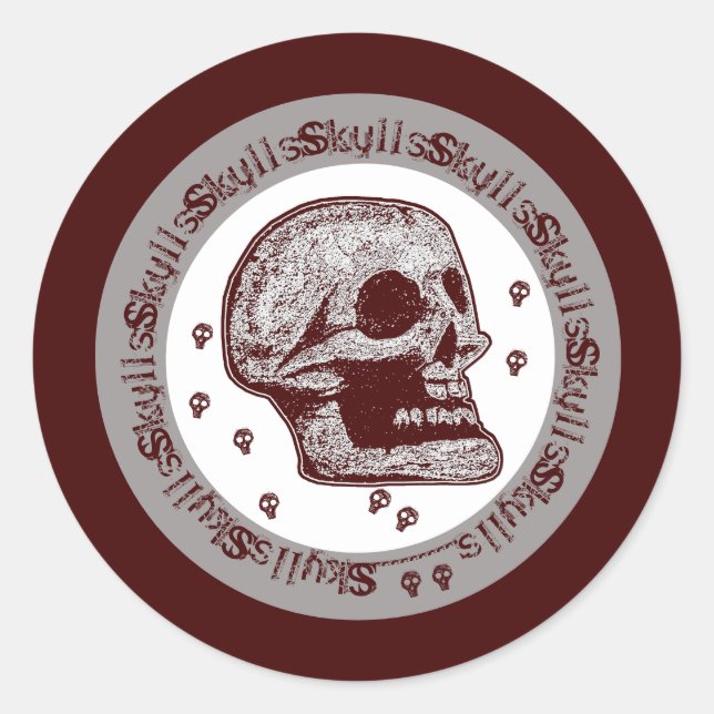 Skulls  classic round sticker (Front)