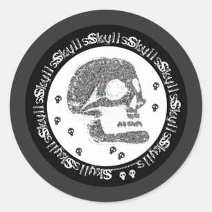 Skulls classic round sticker