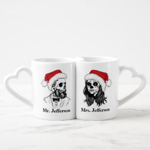 Skulls Couple Christmas Newlyweds Lovers' Coffee Mug Set