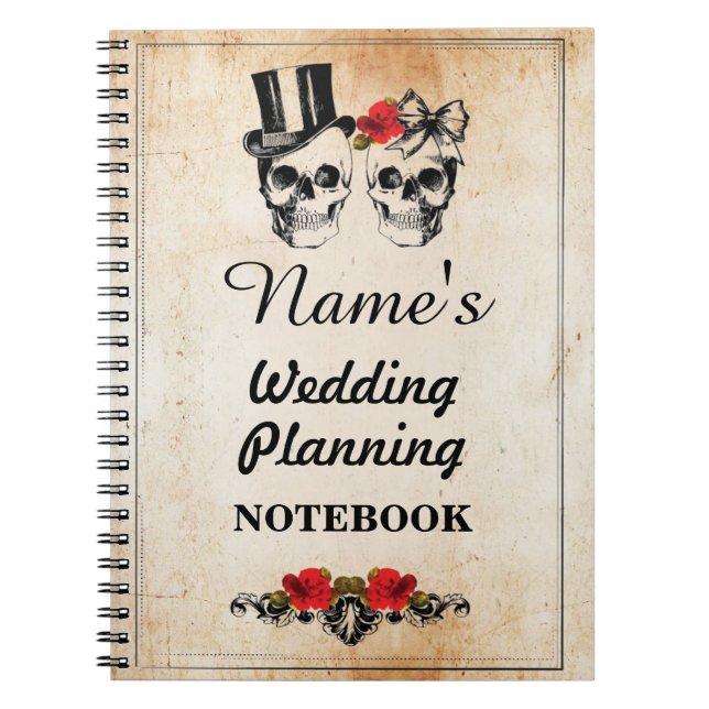Skulls Cream Notebook Wedding Planning Note (Front)