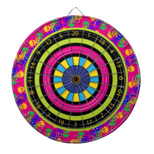 Skulls & Crossbones Dartboard With Darts