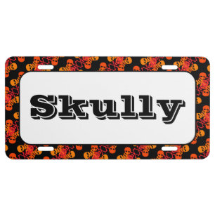 Skulls & Crossbones Pattern License Plate