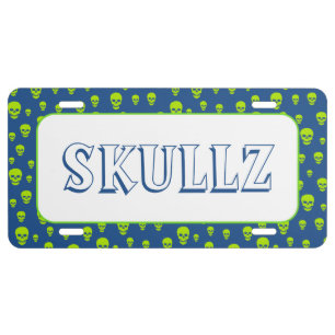 Skulls & Crossbones Pattern License Plate