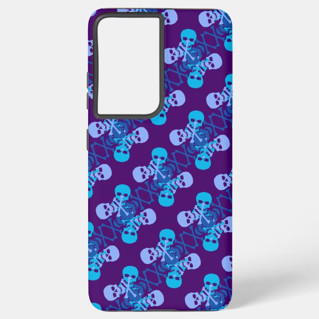 Skulls & Crossbones Pattern Samsung Galaxy Case (Back)