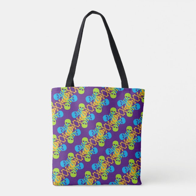 Skulls & Crossbones Pattern Tote Bag (Back)