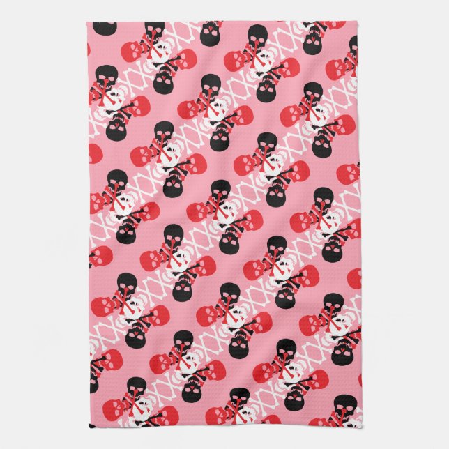 Skulls & Crossbones Pattern Towel (Vertical)