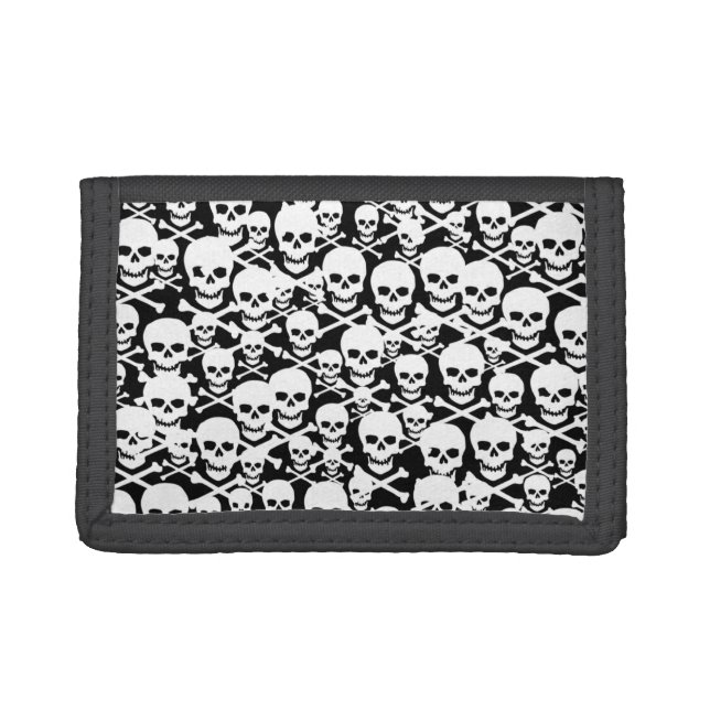 Skulls & Crossbones Tri-fold Wallet (Front)