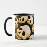 Skull Pattern Black and Cream Personalized Espresso Cup, Zazzle in 2023