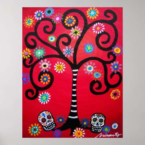 skulls day of the dead poster