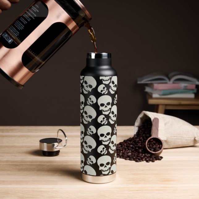 Skulls Design Water Bottle (Insitu (Coffee))