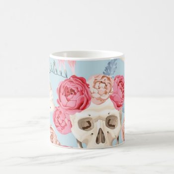 Skulls & Flowers Art Coffee Mug by BOLO_DESIGNS at Zazzle