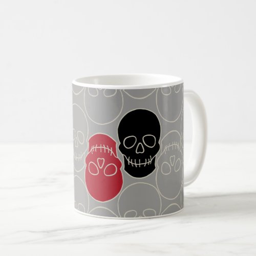 Skulls _ Ghost Grey and Bone White Coffee Mug