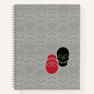 Skulls - Ghost Grey and Bone White Notebook