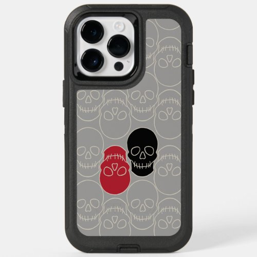 Skulls _ Ghost Grey and Bone White  OtterBox iPhone 14 Pro Max Case