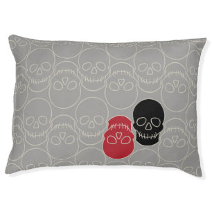 Skulls - Ghost Grey and Bone White Pet Bed