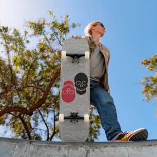 Skulls - Ghost Grey and Bone White Skateboard