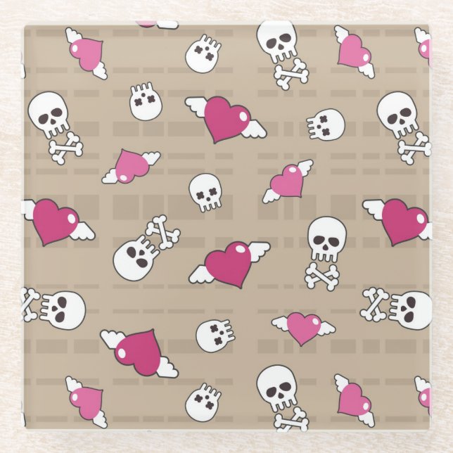 Skulls Glass Coaster (Front)