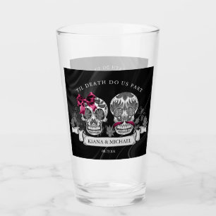 Skulls Gothic Hallowedding Burgundy ID866 Glass