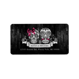 Skulls Gothic Hallowedding Burgundy ID866 Label