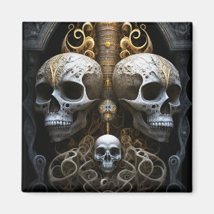 Skulls Gothic Horror Goth Surreal Art Magnet