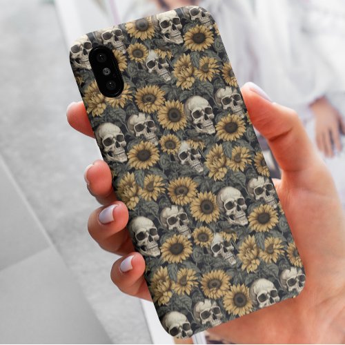 Skulls Gothic Sunflower Pattern  Case_Mate iPhone 14 Pro Max Case