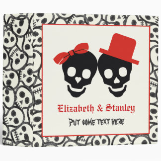 Skulls Halloween black red wedding binder