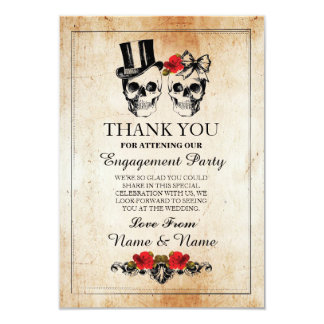 Skulls Halloween Thank You Wedding Rustic Card Skulls Halloween Thank You Wedding Rustic Card