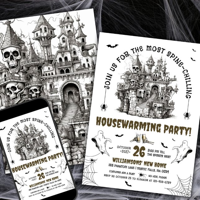 Skulls Haunted House-Warming Party  Invitation (Creator Uploaded)