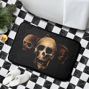 Skulls Human black Bath Mat