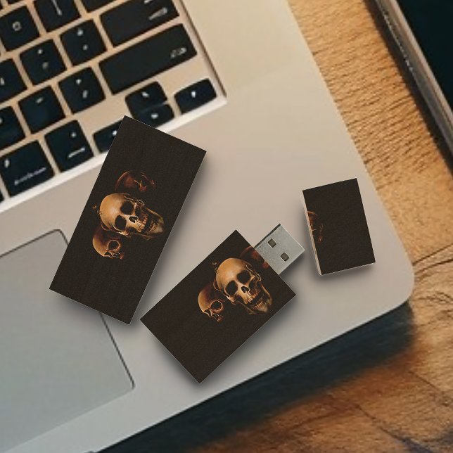 Skulls Human Black Wood Flash Drive (Creator Uploaded)