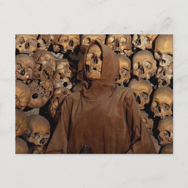 Skulls in a Capuchin Ossuary Postcard (Front)