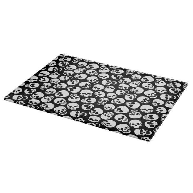 Skulls in Black Background Pattern Cutting Board (Corner)
