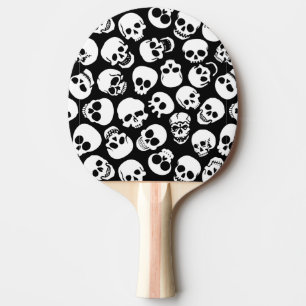 Skulls in Black Background Pattern Ping-Pong Paddle