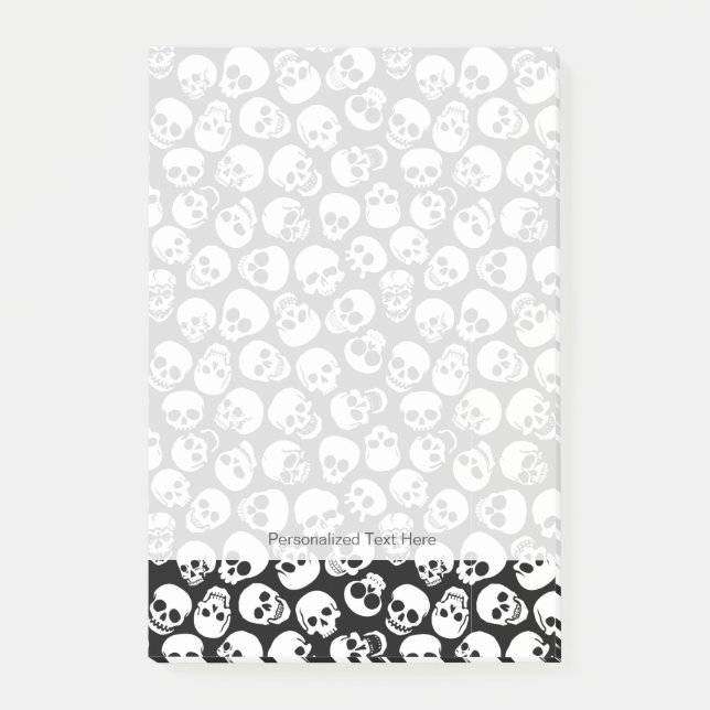 Skulls in Black Background Pattern Post-it Notes (Front)