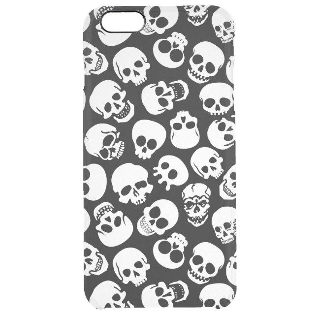 Skulls in Black Background Pattern Uncommon iPhone Case (Back)